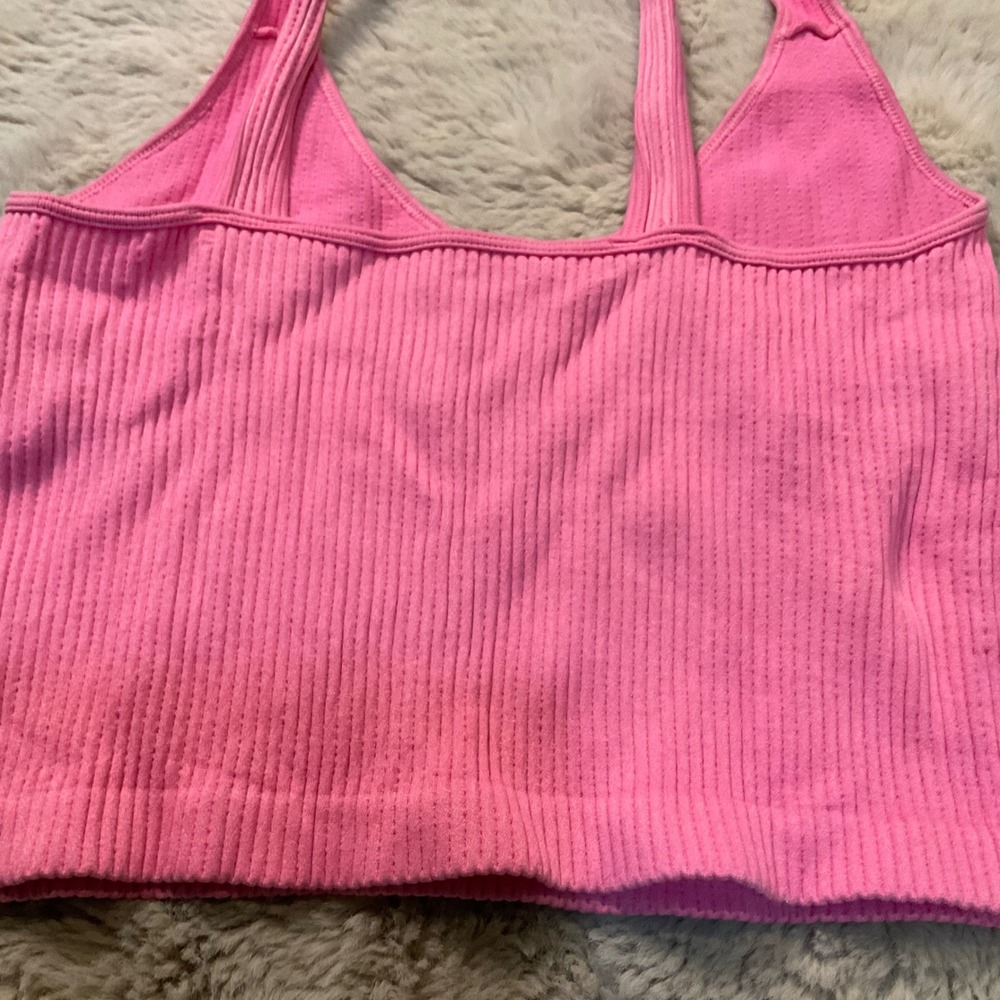 Bella Seamless Ribbed Crop Tank Size Small Hot‎ Pink Womens - Picture 4 of 5